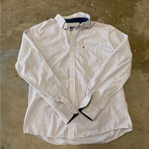 Izod Mens Shirt Large Striped Plaid Button Down Long Sleeve Y2K dress casual